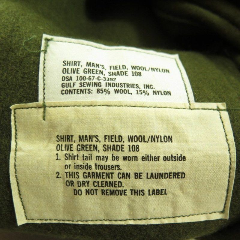 Vintage 60s Army Wool Shirt Vietnam War Era OG-108 Military 1967 XS ...