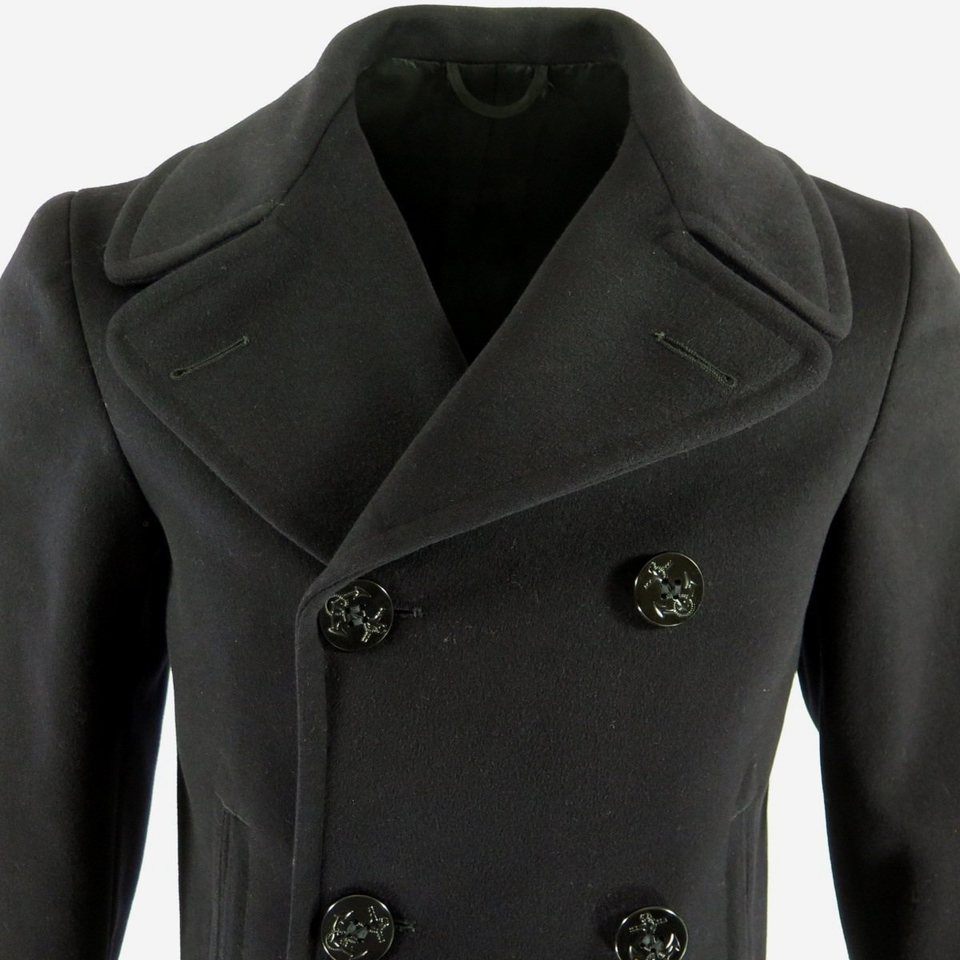 Vintage 60s Kersey Wool 8 Button Peacoat Mens 34 Vietnam Era Pea Coat ...