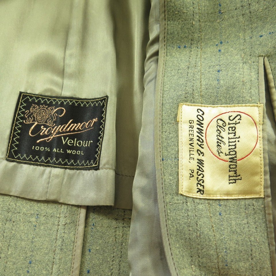 Vintage 50s Nubby Fleck Coat Overcoat Mens 42 Union Made Thin Wool Long ...