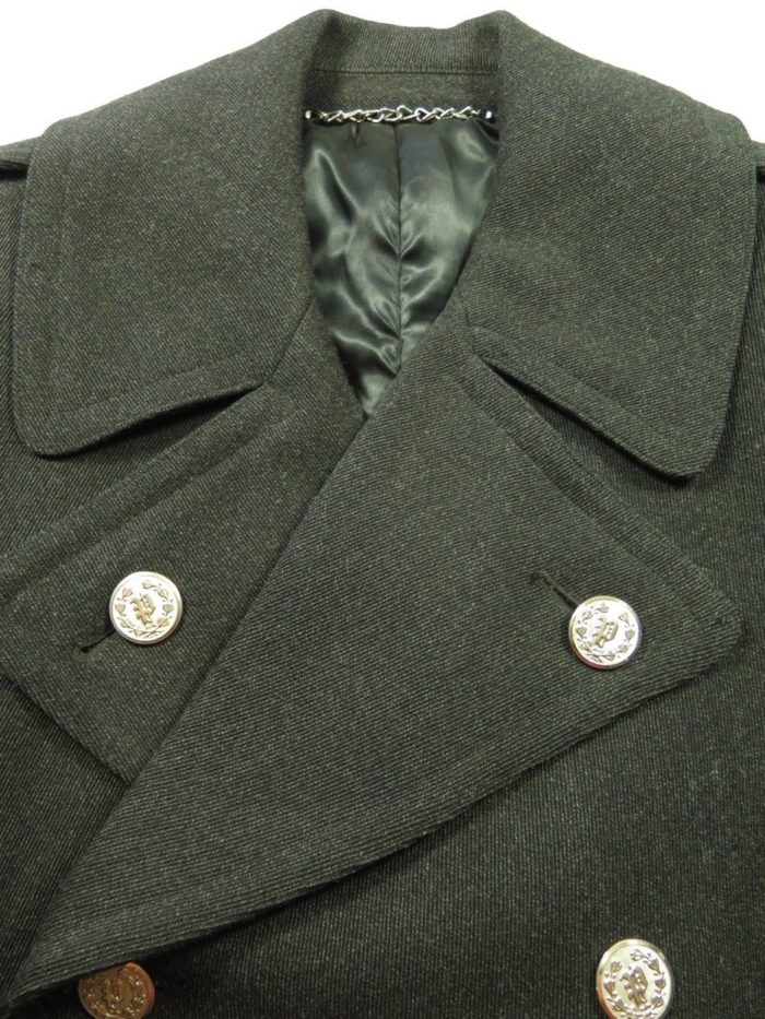 Vintage 60s Military Style Wool Overcoat Medium Heavy Weight Union Made ...