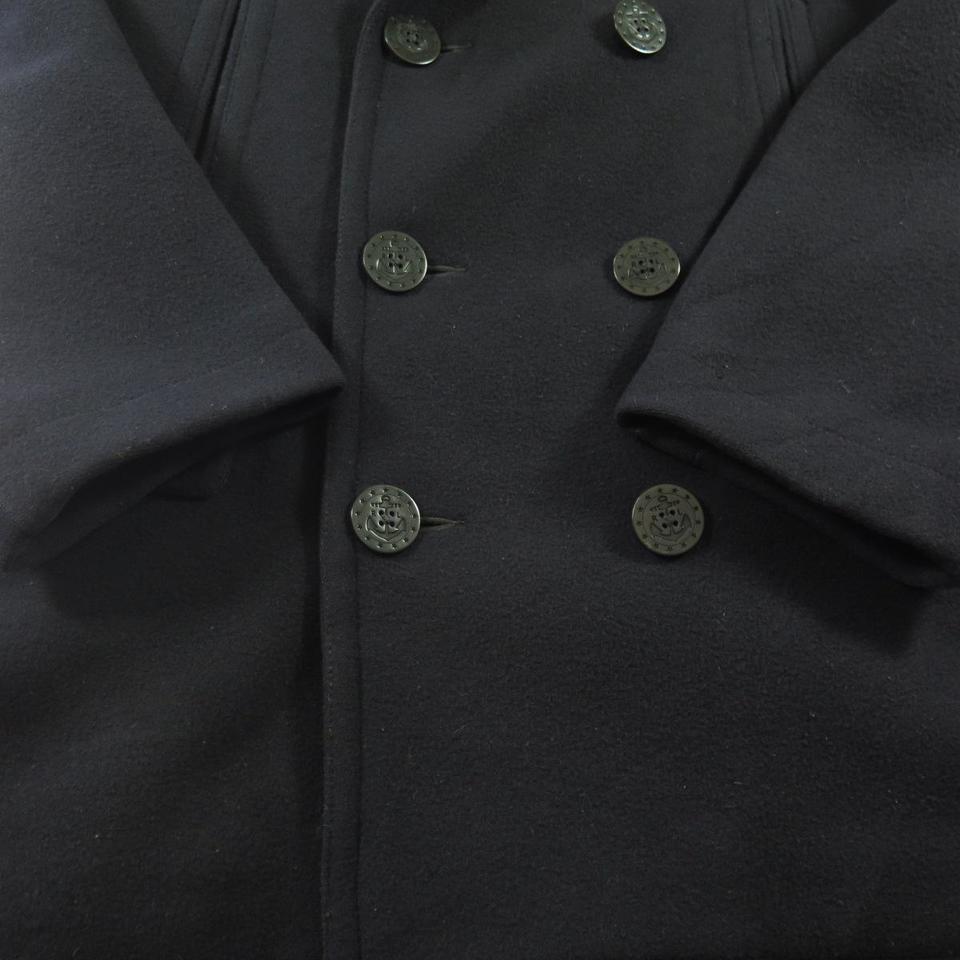 Polo Ralph Lauren Wool Pea Coat Men L Navy Soft Vintage Style Anchor ...