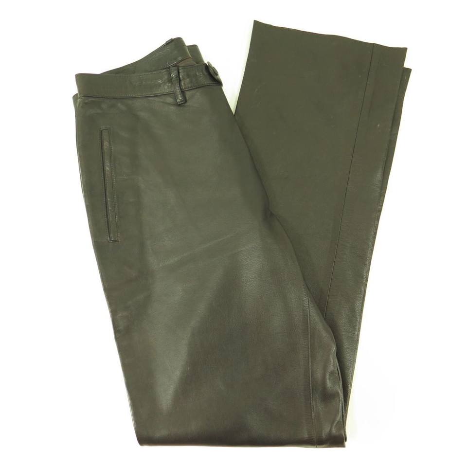 Prada Milano Brown Leather Pants 32x33 Fully Lined | The Clothing