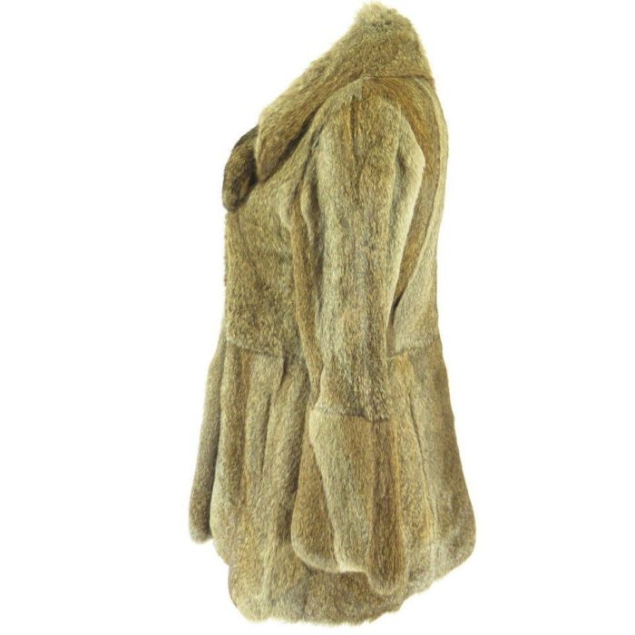 Vintage 70s Real Rabbit Fur Coat Womens Small Super Soft Wide Collar ...