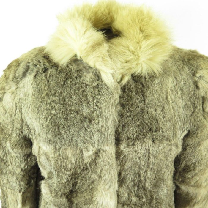 Rabbit-fur-fox-fur-trim-womens-coat-H33B-2