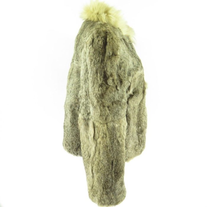 Rabbit-fur-fox-fur-trim-womens-coat-H33B-4