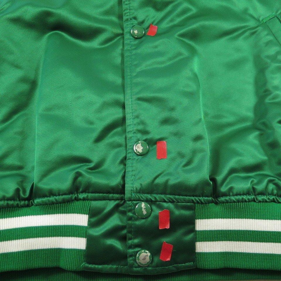 Vintage 90s Basketball Jinks Jacket Large 1991 Green Nylon Satin Retro
