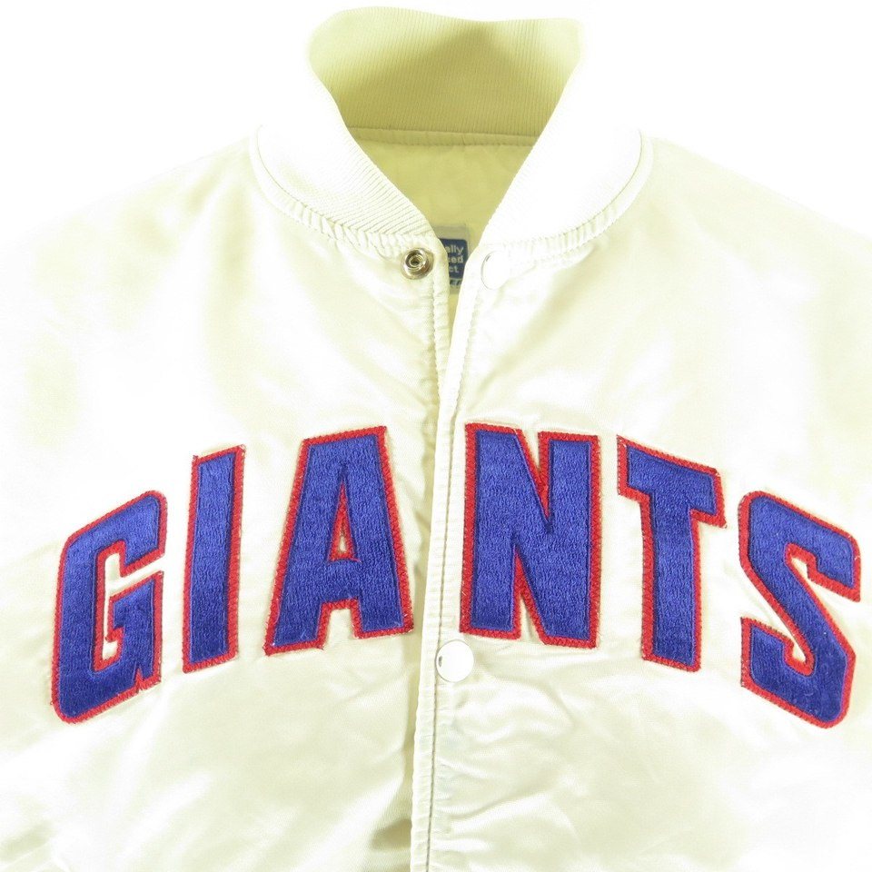 Vintage 80s Starter NFL Football New York Giants White Satin