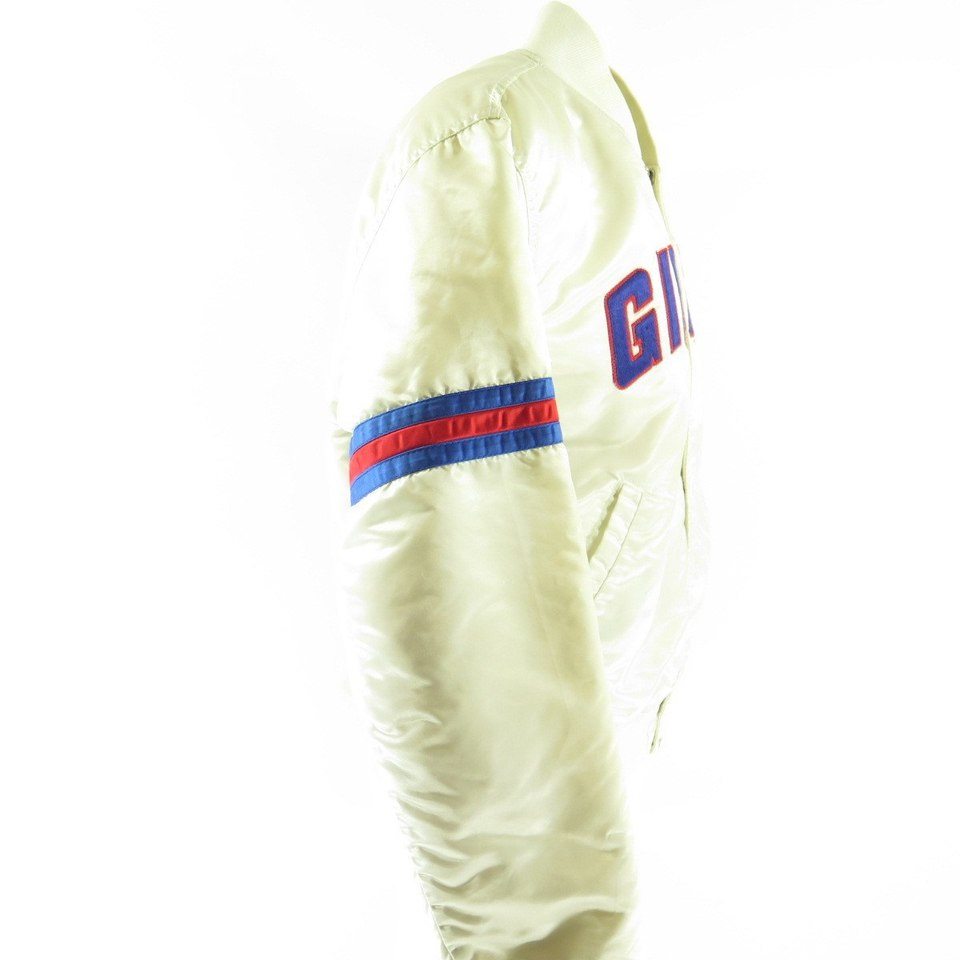 Vintage 80s Starter NFL Football New York Giants White Satin