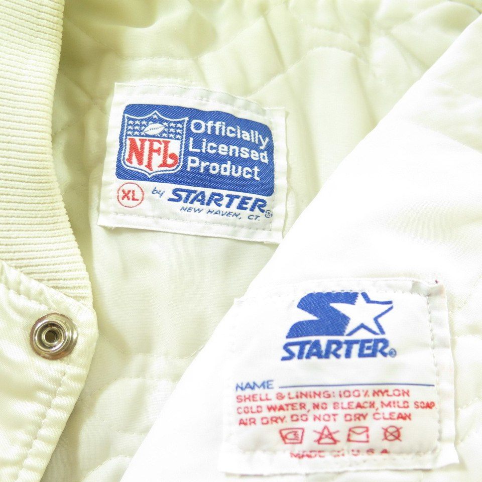 Vintage 80s Starter NFL Football New York Giants White Satin