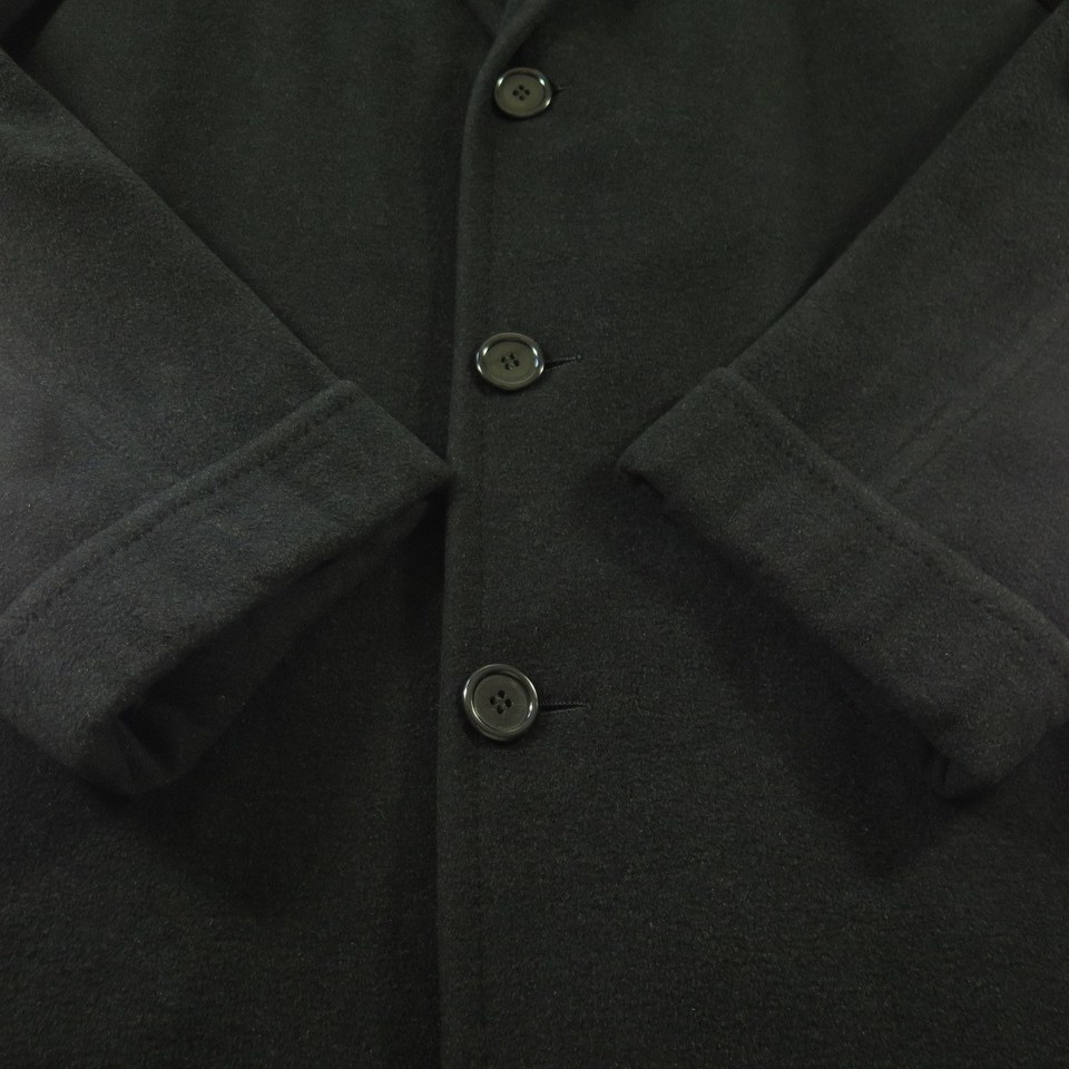 Vintage 60s Soft Cashmere Overcoat 39 Long Union Made Black Coat Soft ...