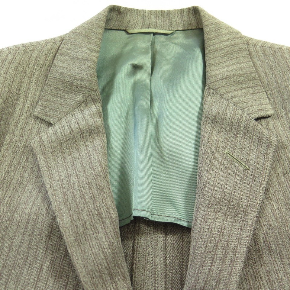 Vintage 50s Gabardine Gray Stripe 2 Piece Suit Jacket Mens 40 Union ...