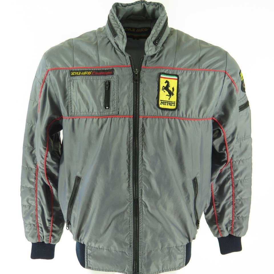 Vintage 80s Retro Style Auto Ferrari Racing Jacket Mens M Patches | The ...