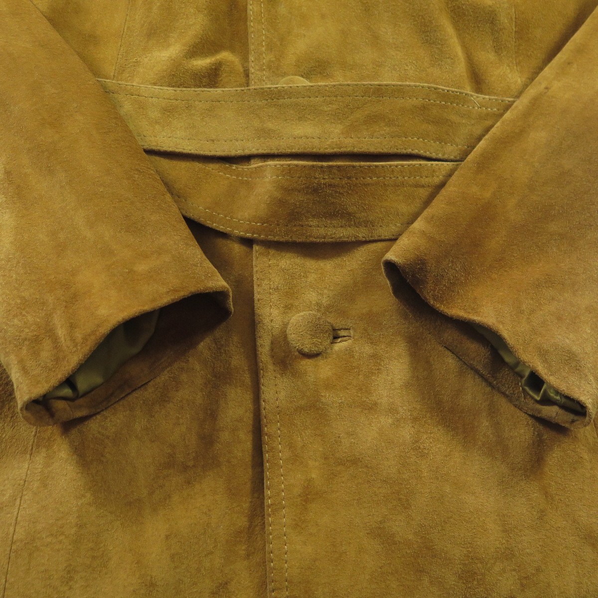 Vintage 70s Suede Spy Trench Coat Men 42 Overcoat William