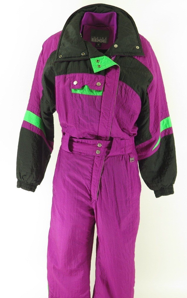 Women's retro orders ski suit VINTAGE pink purple and green