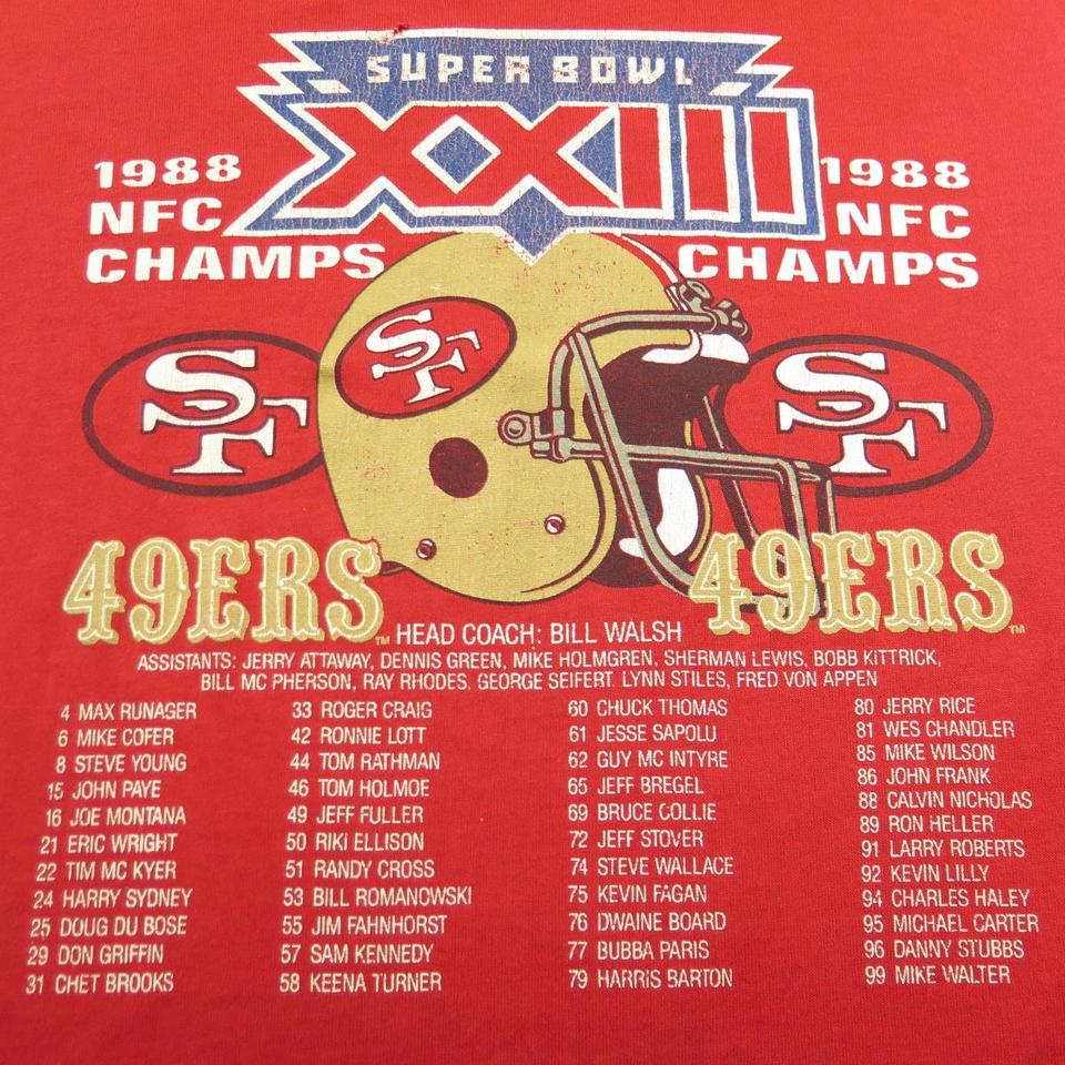 Vtg 80s Logo 7 San Francisco 49ers Super Bowl XXIII 23 Champions Shirt Size  XL