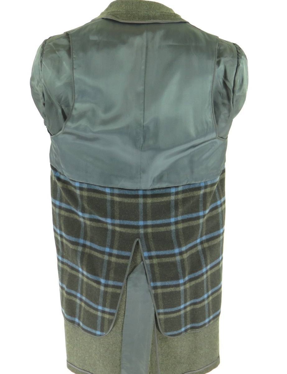 Vintage 50s Wool Plaid Stripe Overcoat Coat Men 40 Union Made