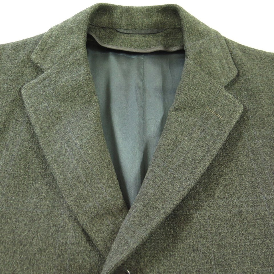 Vintage 50s Wool Plaid Stripe Overcoat Coat Men 40 Union Made Robert ...