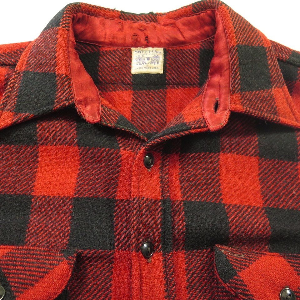 Vintage 30s Sweet Orr Plaid Wool Shirt Men L Union Made Buffalo ...