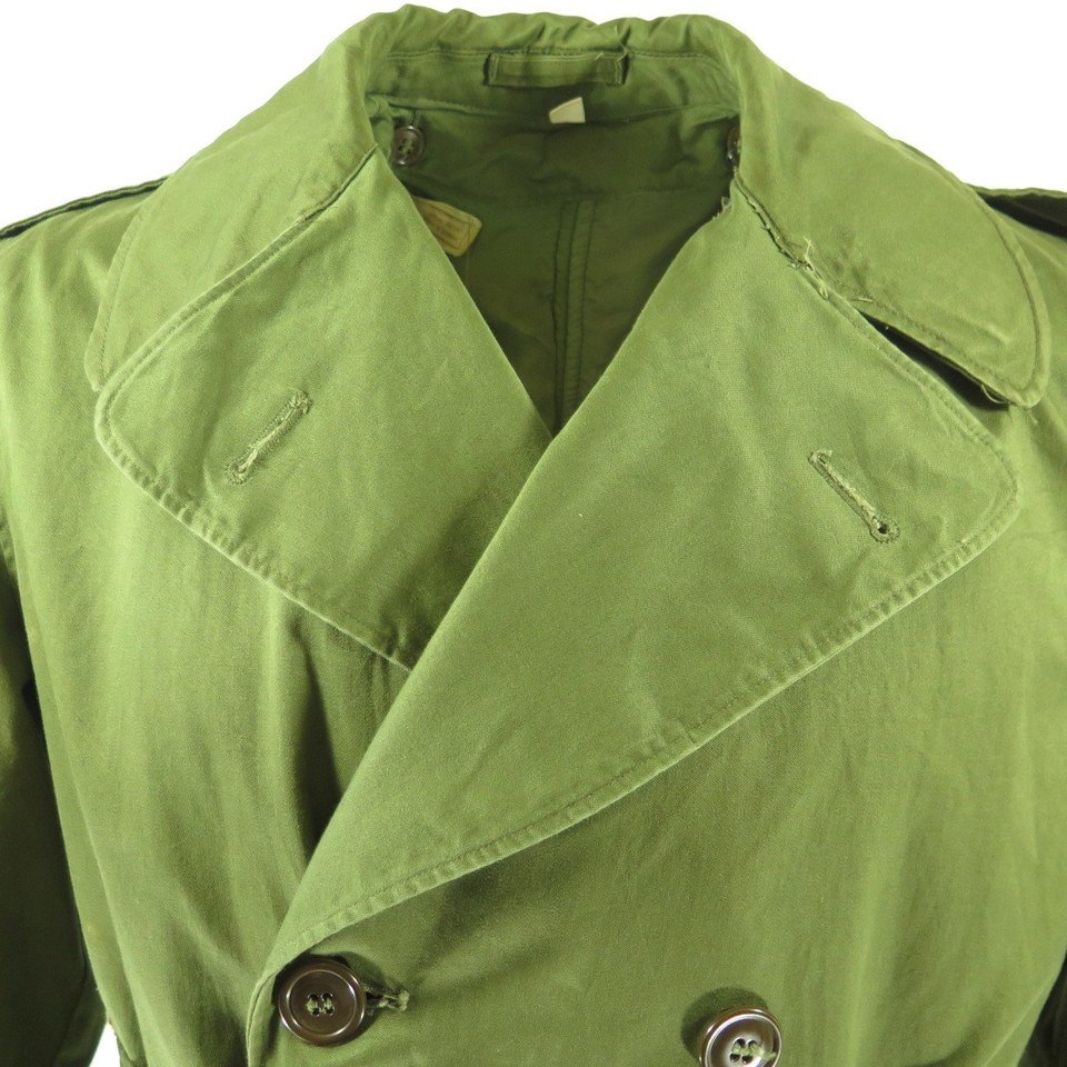 Vintage 50s OG-107 Overcoat Coat Medium Military US Army Cotton w Wool ...