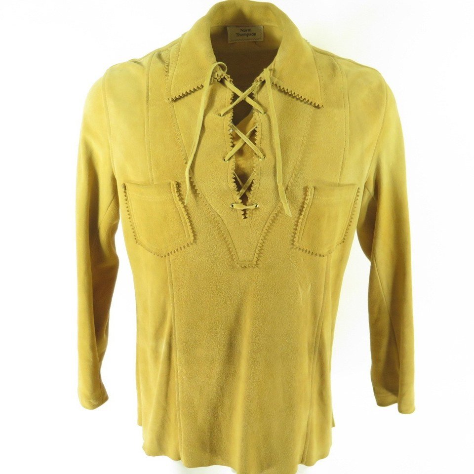 Vintage 60s Hippie Fringes Shirt M Laces Suede Norm Thompson | The