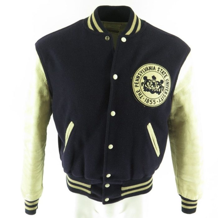 Vintage 60s Penn State Varsity Letterman Jacket Mens 40 Holloway Wool ...