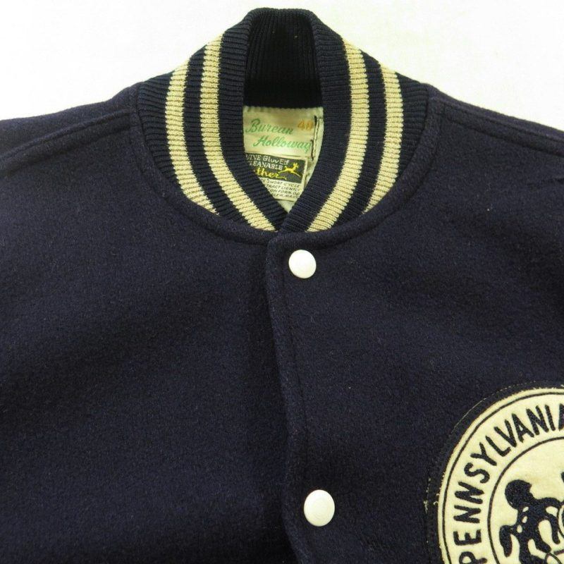 Vintage 60s Penn State Varsity Letterman Jacket Mens 40 Holloway Wool ...