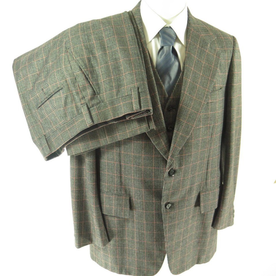60s-plaid-3-piece-suit-jacket-vest-pants-H39R-1