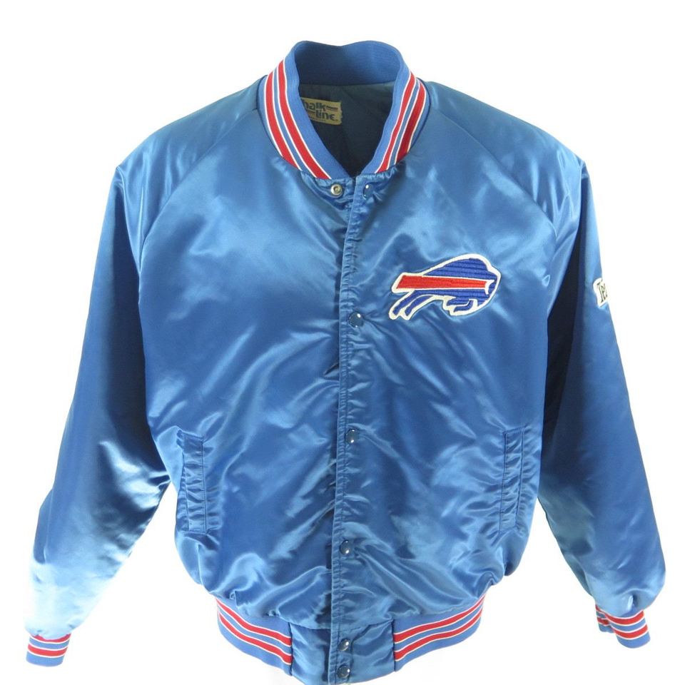 Vintage 80s Buffalo Bills Satin Jacket Mens 2XL Chalk Line NFL Football XXL