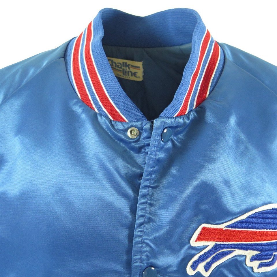 Vintage 80s Buffalo Bills Satin Jacket Mens 2XL Chalk Line NFL Football ...