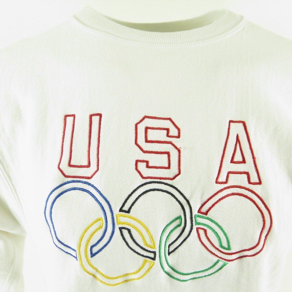 Vintage s Champion Olympics Sweatshirt Mens M USA Cotton