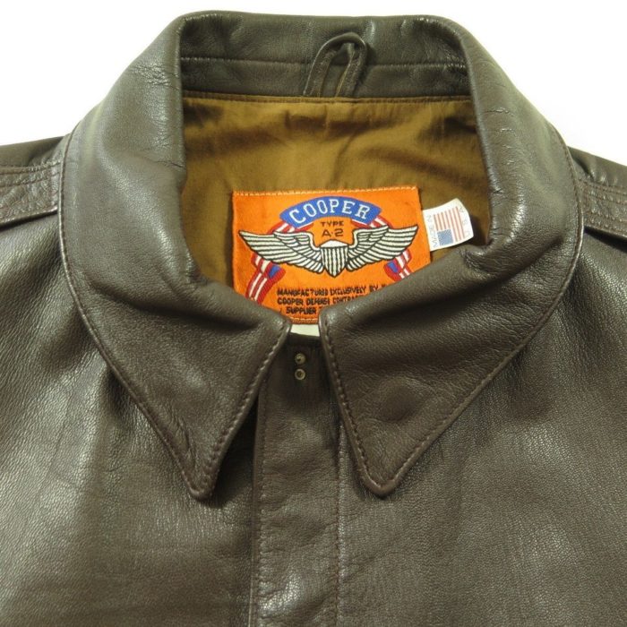 Vintage 80s Cooper Leather Type A-2 Jacket 46 Long Flight Goatskin ...