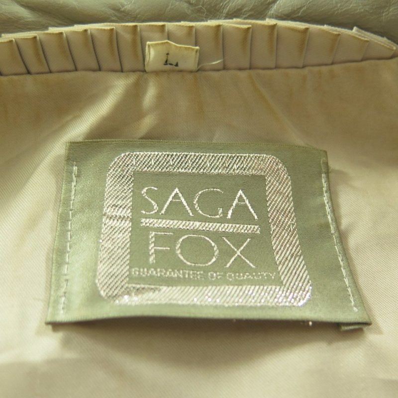 Vintage 80s Fox Fur Jacket Womens L Saga Fox Murano Blue fox Ribbed