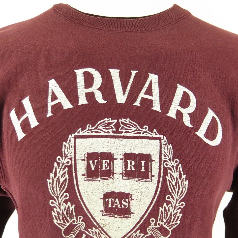 Vintage 90s Harvard University Crest Sweatshirt M Champion Crimson