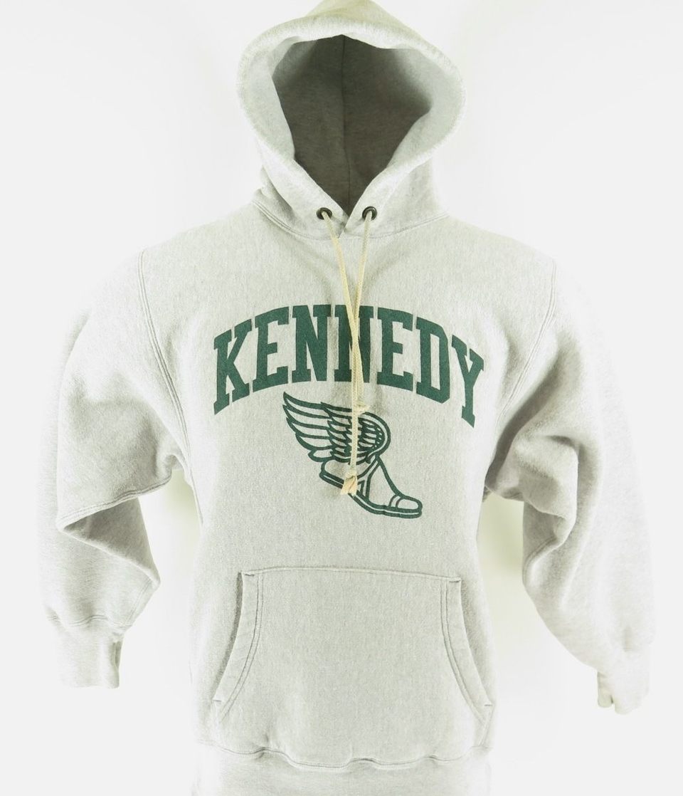 Vintage 90s Kennedy Hoodie Sweatshirt Mens M Camber Reverse Weave 