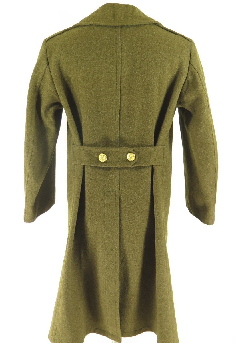 Vintage 40s WWII Military Overcoat Coat Mens 38 Deadstock Melton Wool ...