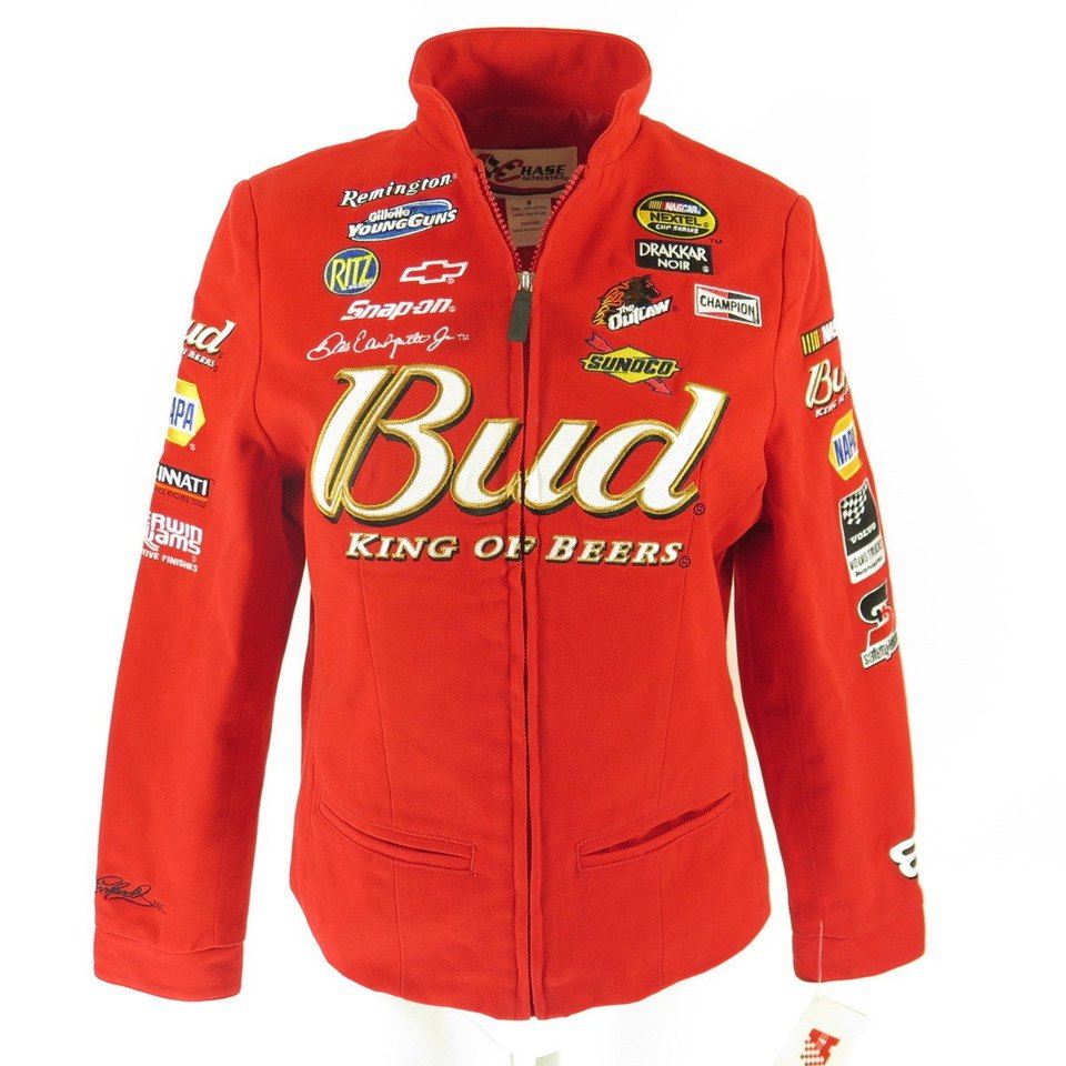 NASCAR Racing Jacket Womens S Embroidered Budweiser Chase Authentics ...