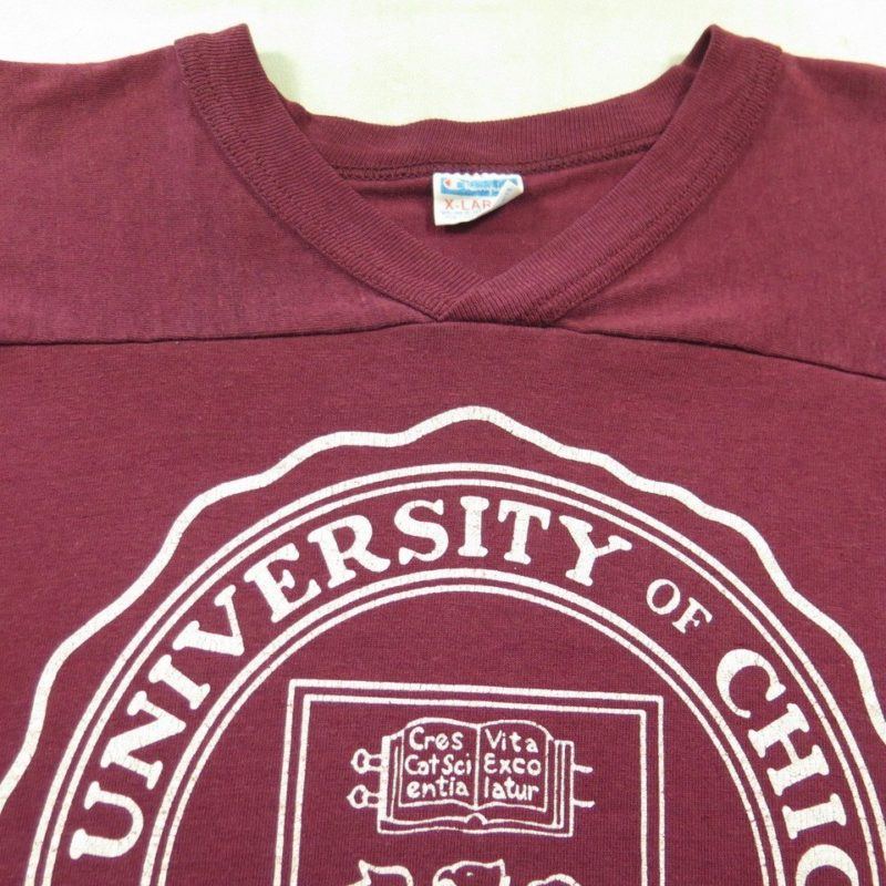 Vintage 70s Champion University of Chicago Shirt XL 50/50 Thin Crest ...