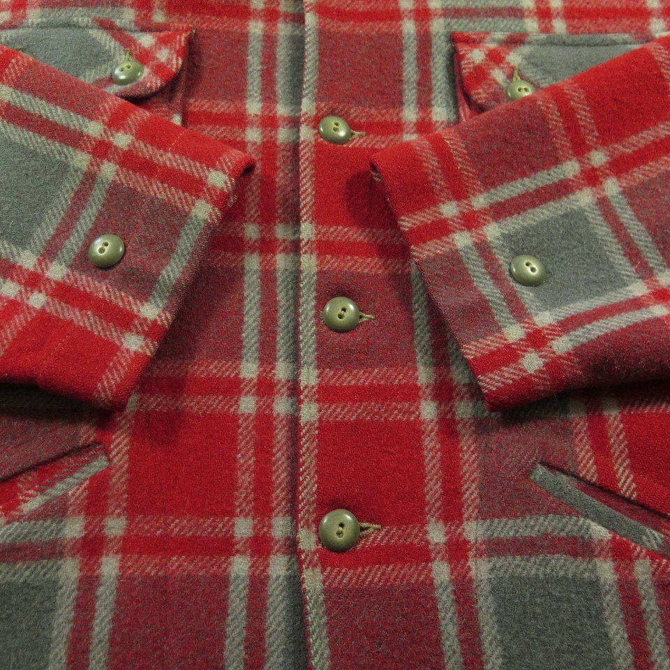 Vintage 50s Chippewa USA Plaid Wool Western Jacket Mens L | The