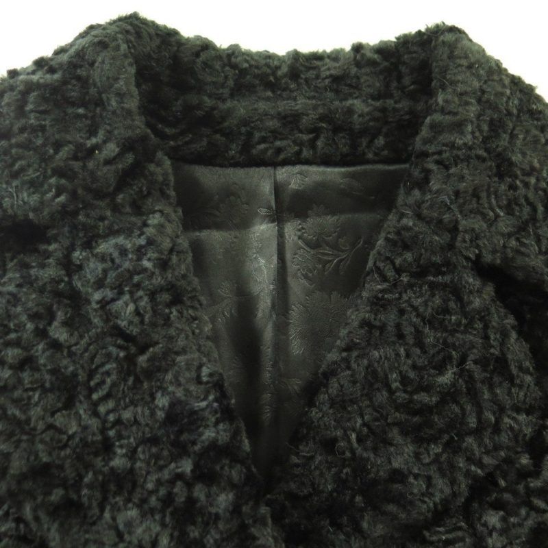 Vintage Real Curly Shearling Fur Coat Overcoat 12 or Large Deadstock ...