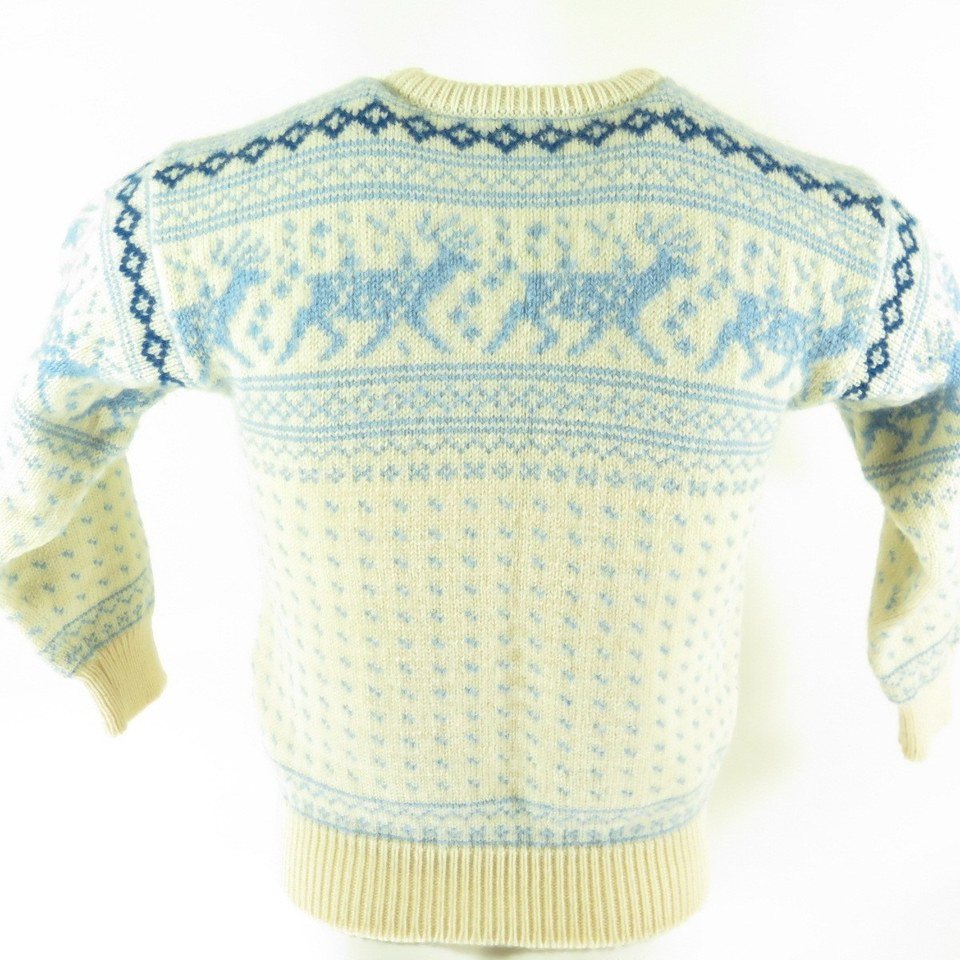 Vintage 90s Dale of Norway Sweater Mens XS Pure Wool Reindeer Pullover ...