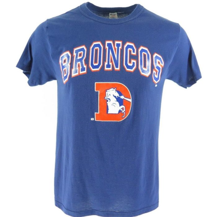 Vintage 80s Champion Denver Broncos T-shirt Mens L NFL Football 50