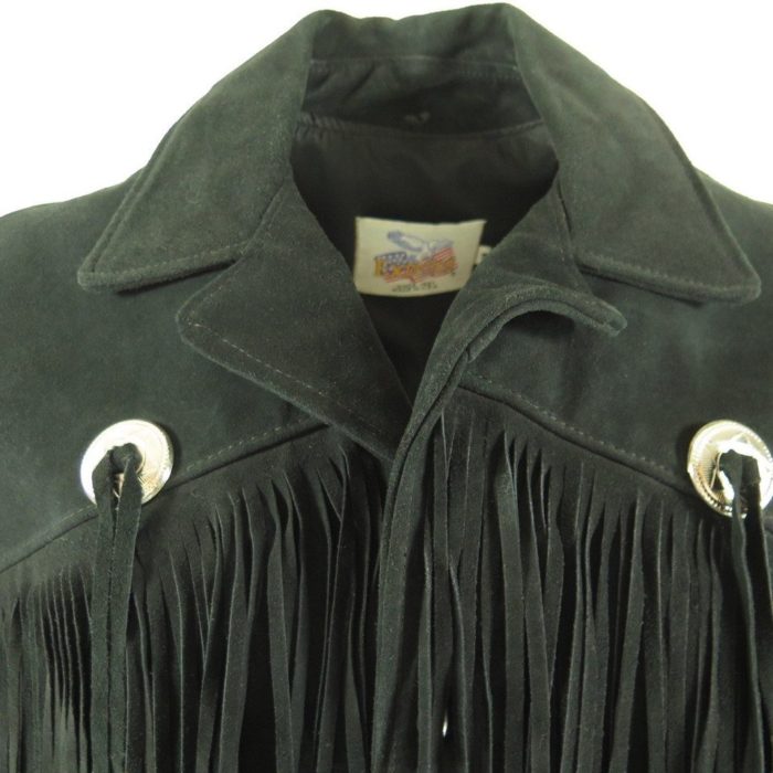 Excelled-suede-black-leather-western-fringe-jacket-H41O-2