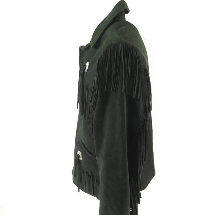 Excelled-suede-black-leather-western-fringe-jacket-H41O-3