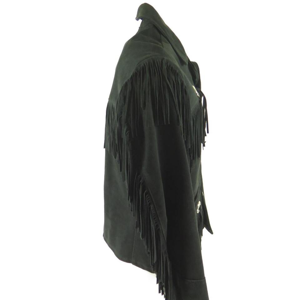 Vintage 90s Excelled Southwestern Suede Jacket Medium Black