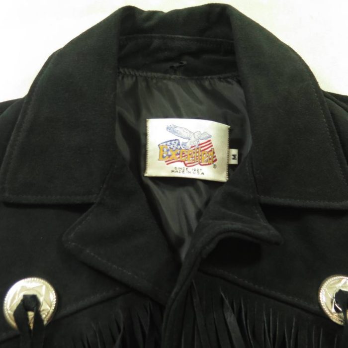 Excelled-suede-black-leather-western-fringe-jacket-H41O-7