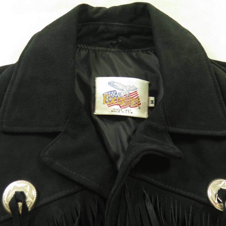 ジャケット・アウター 90s suede fringe collar Liz Wear VTG Leather Suede Jacket Sz M Caramel Tan Fringe