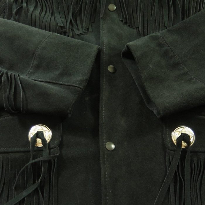 Excelled-suede-black-leather-western-fringe-jacket-H41O-9