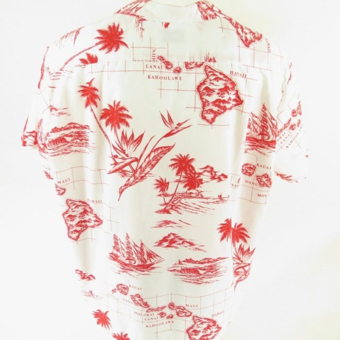 Vintage 80s Hawaiian Island Print Shirt Mens 2XL USA Made Kai Nani