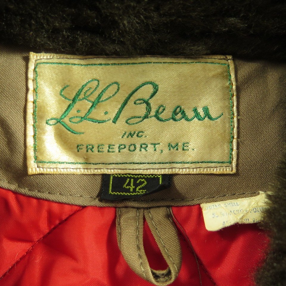 Vintage 80s LL Bean Outdoors Jacket 42 or Large Brown Wool