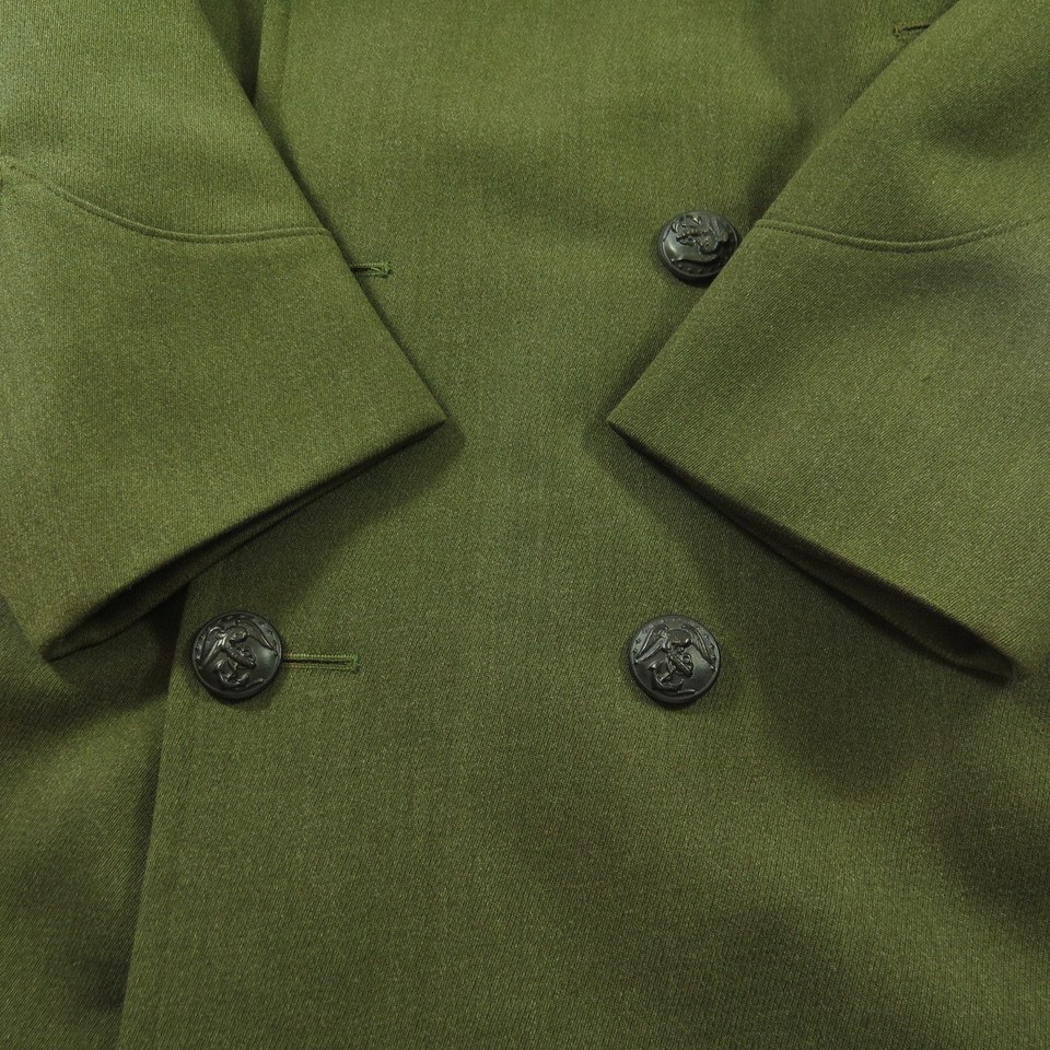 Vintage 60s USMC Coat Overcoat Mens 38 Short Military Wool